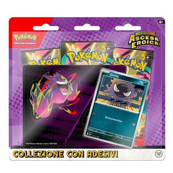 Pokémon Collezione con Adesivi Megaevoluzione - Ascesa Eroica - Gastly (IT)
