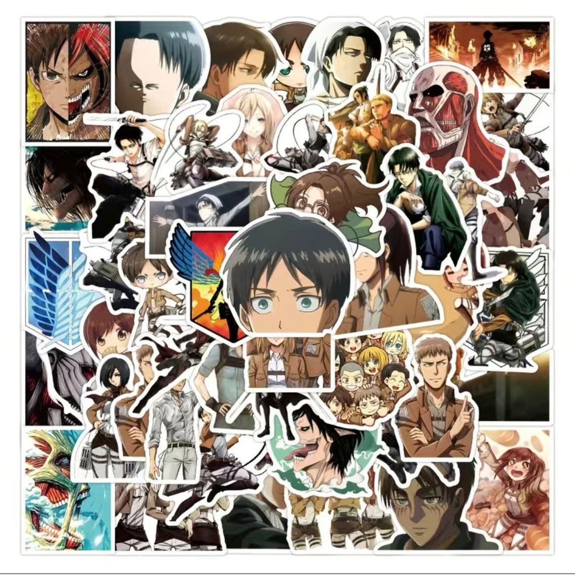 Sticker Pack Anime - Attacco dei Giganti (10, 15 o 20 sticker)