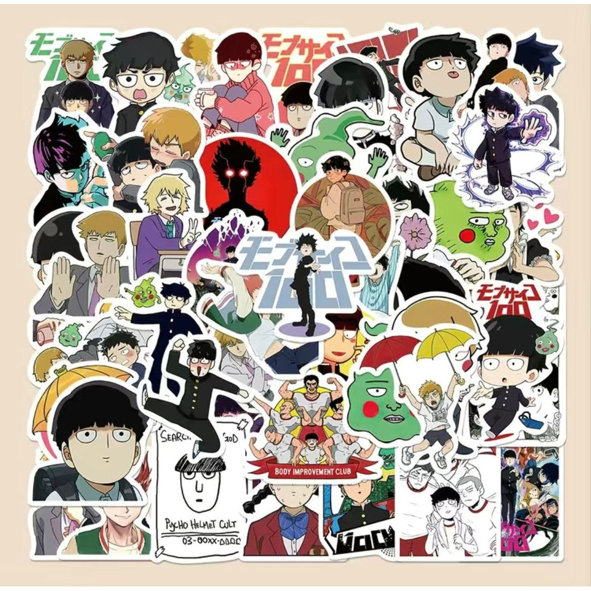 Sticker Pack Anime - Mob Psycho 100 (10, 15 o 20 sticker)