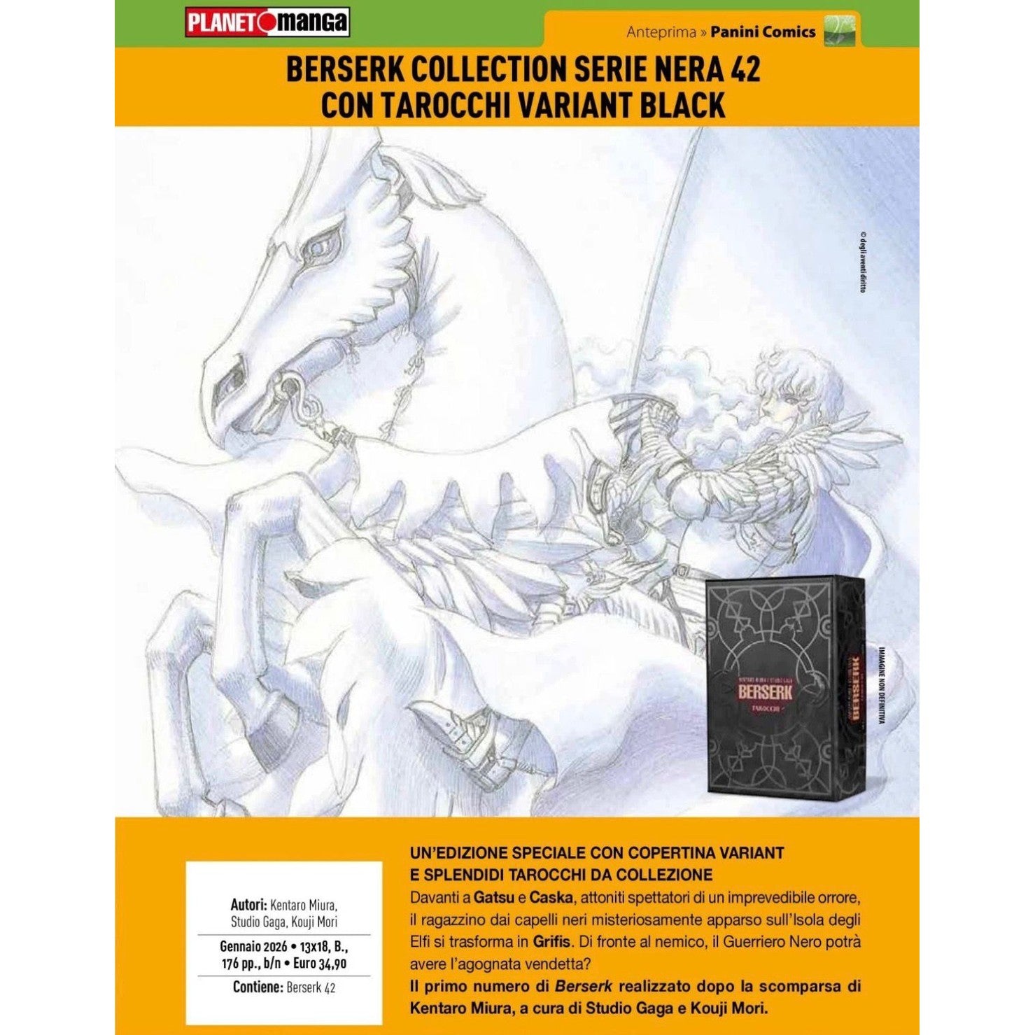 “”PRE-ORDER”” Berserk Collection Serie Nera 42 + Tarocchi – Variant Black