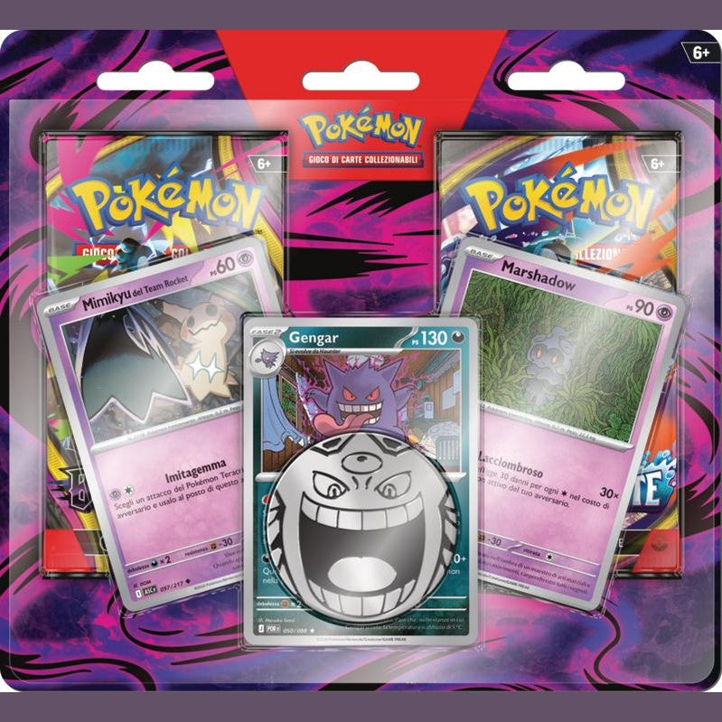 Pokémon Blister 2 Buste Gengar, Marshadow e Mimikyu (IT)