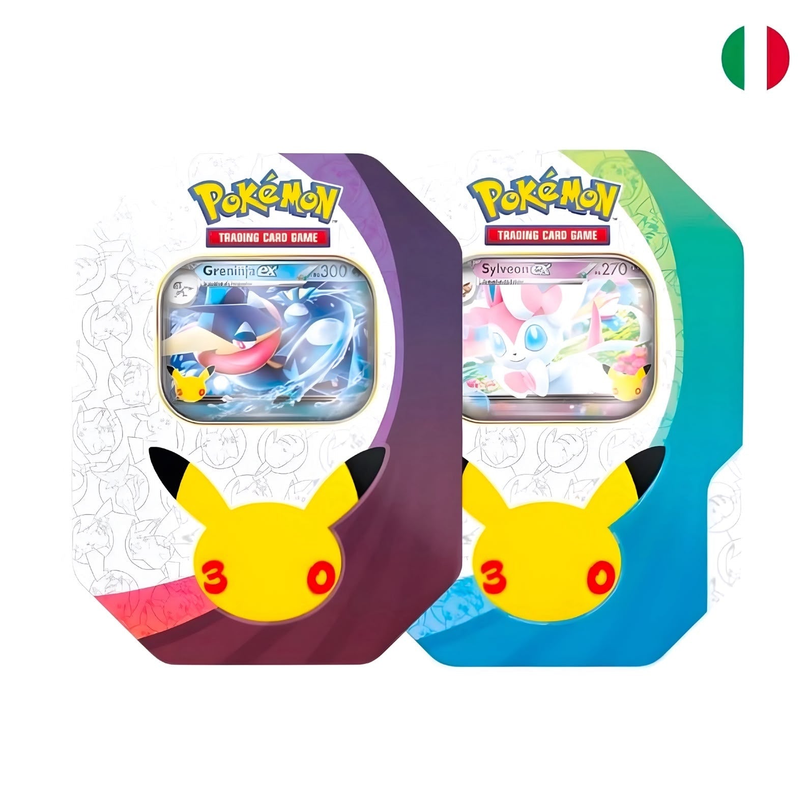 ""PRE-ORDER"" Pokemon 30° Anniversario - Bundle Tin da Coll. Sylveon-ex & Greninja-ex (IT)