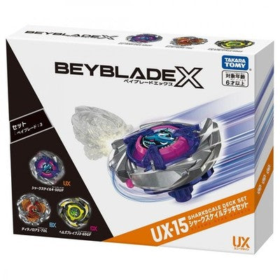 Takara Tomy Beyblade X UX-15 Set di Deck Shark Scale