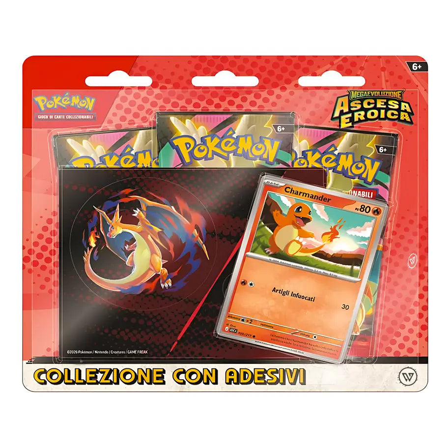 Pokémon Collezione con Adesivi Megaevoluzione - Ascesa Eroica - Charmander (IT)