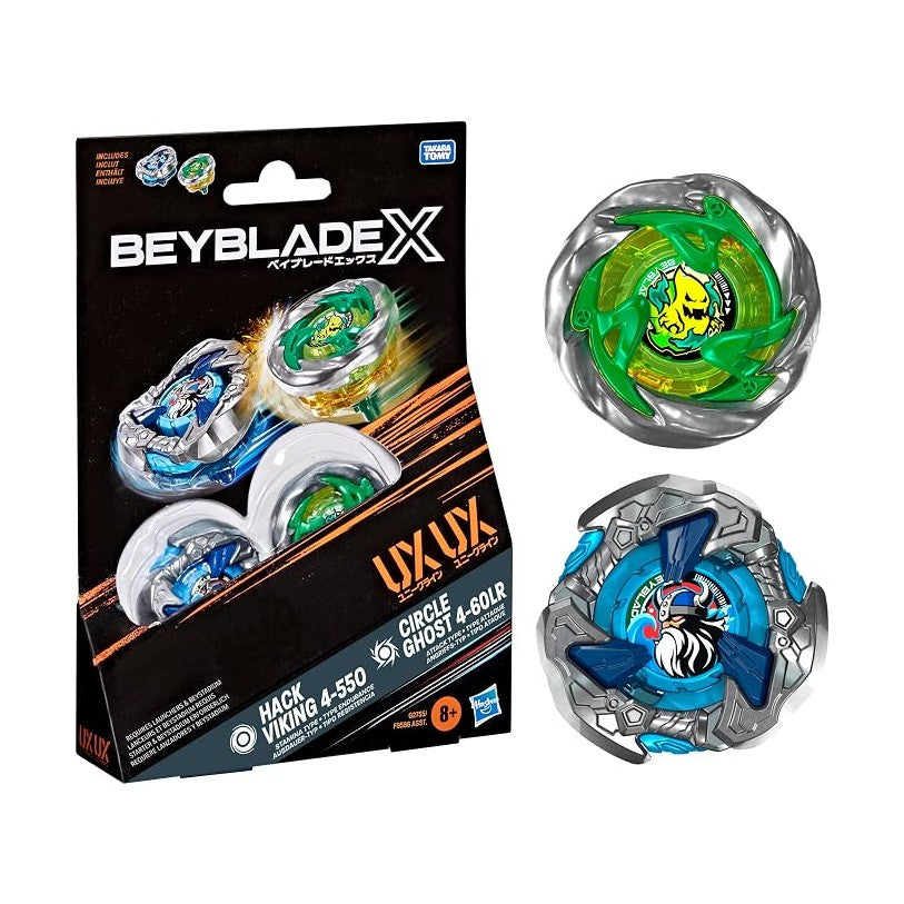 Beyblade X Dual Pack Circle Ghost 4-60LR UX - Hack Viking 4-55O UX