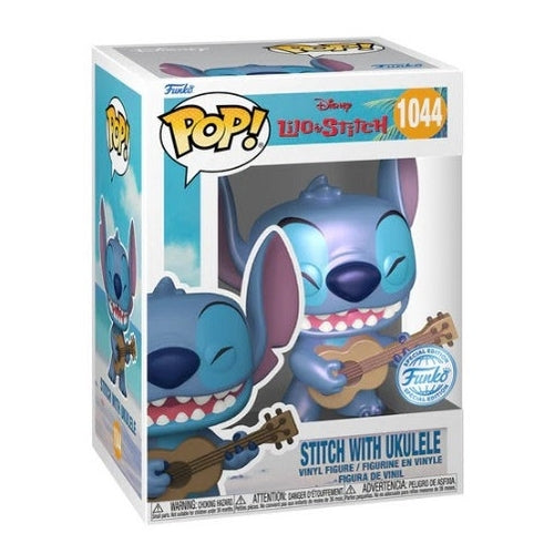 DISNEY: LILO & STITCH - POP FUNKO VINYL FIGURE 1044 STITCH W/ UKULELE 9CM EXCL