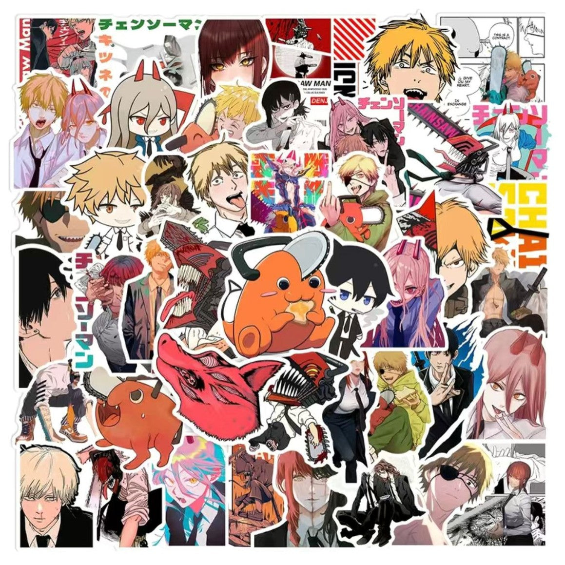 Sticker Pack Anime - Chainsaw Man (10, 15 o 20 sticker)