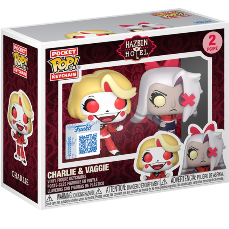Hazbin Hotel: Funko Pop! Keychain - Charlie & Vaggie (2 Pack)